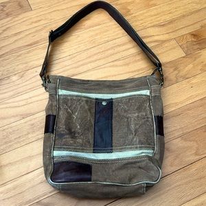 Canvas and Leather Mona B shoulder/crossbody bag